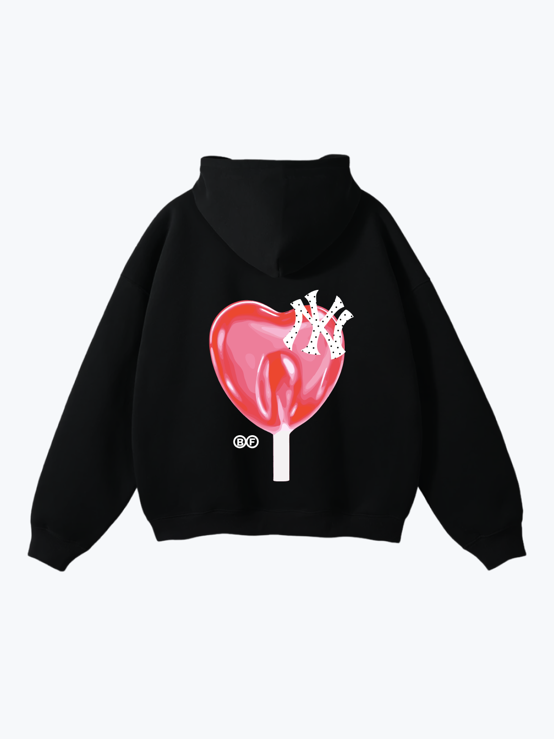 Boyfriender NY Lollipop oversized hoodie in Jet Black