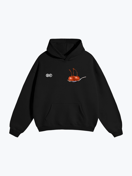 Cherry Spoon Oversized Hoodie - Jet Black
