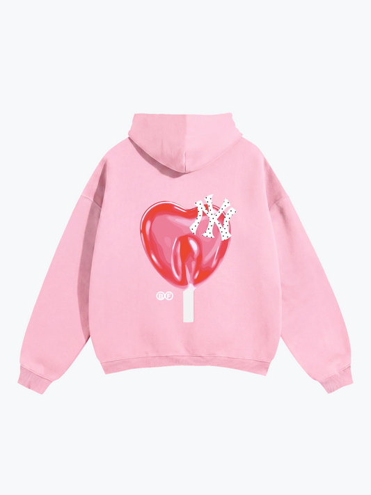 Boyfriender NY Lollipop oversized hoodie in Baby Pink