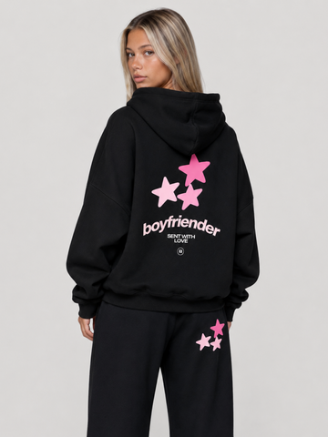 Stargaze Oversized Hoodie - Jet Black