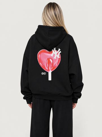 NY Lollipop Oversized Hoodie - Jet Black
