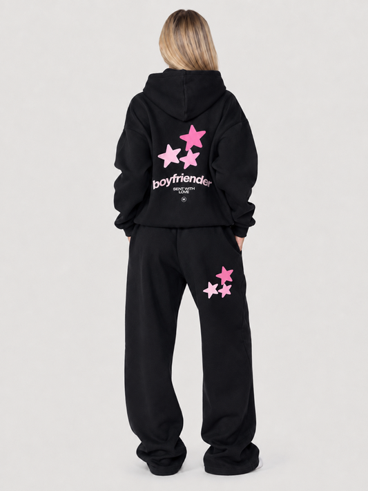 Stargaze Oversized Hoodie - Jet Black