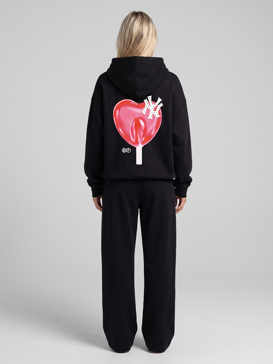 NY Lollipop Oversized Hoodie - Jet Black