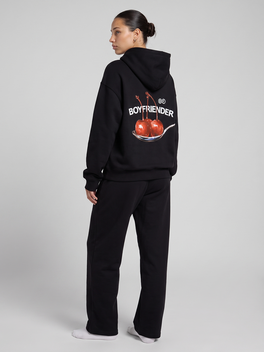 Cherry Spoon Oversized Hoodie - Jet Black