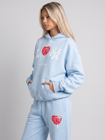 Big City Love Oversized Hoodie - Bluebell