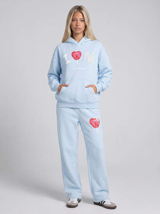 Big City Love Oversized Hoodie - Bluebell