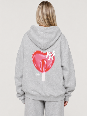 NY Lollipop Oversized Hoodie - Heather Grey