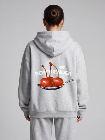 Cherry Spoon Oversized Hoodie - Heather Grey