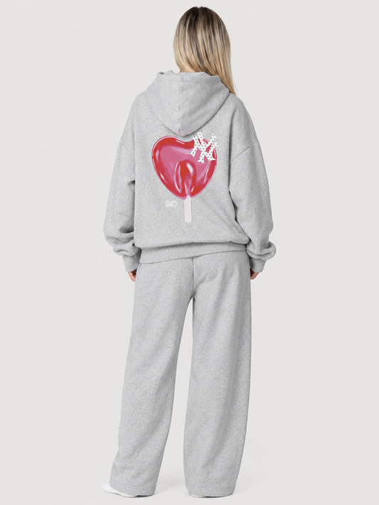 NY Lollipop Oversized Hoodie - Heather Grey