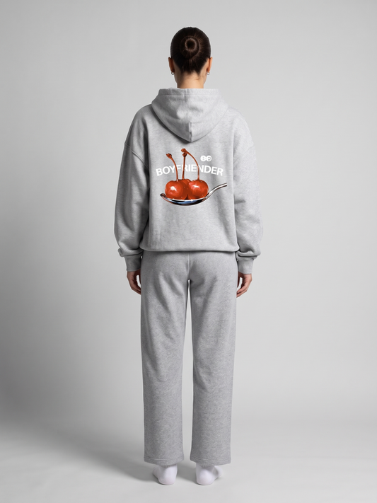 Cherry Spoon Oversized Hoodie - Heather Grey