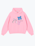 Boyfriender Bow Stack oversized hoodie in Baby Pink