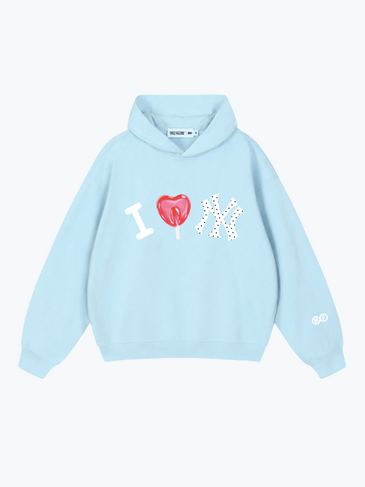 Boyfriender Big City Love oversized hoodie in Bluebell