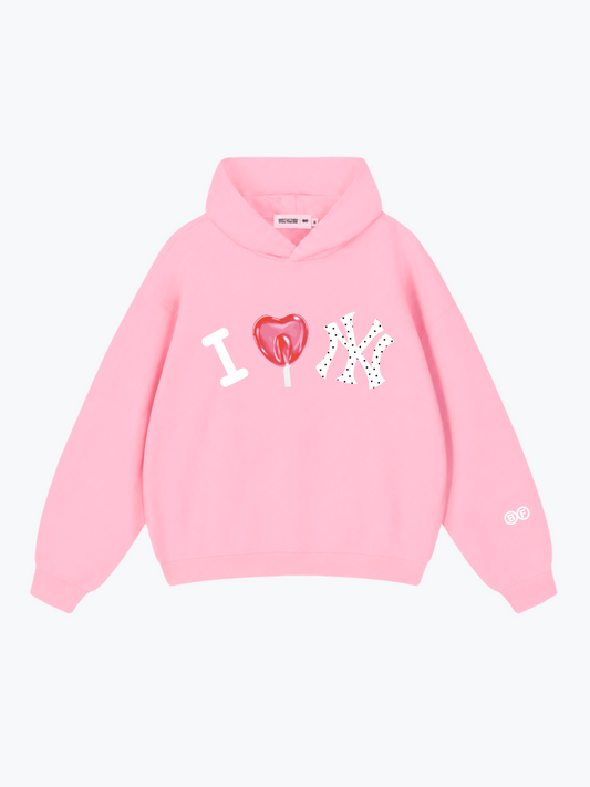 Boyfriender Big City Love oversized hoodie in Baby Pink