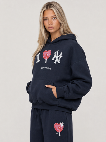 Big City Love Oversized Hoodie - Navy