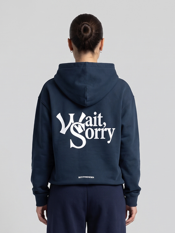 Wait Sorry Oversized Hoodie - Navy