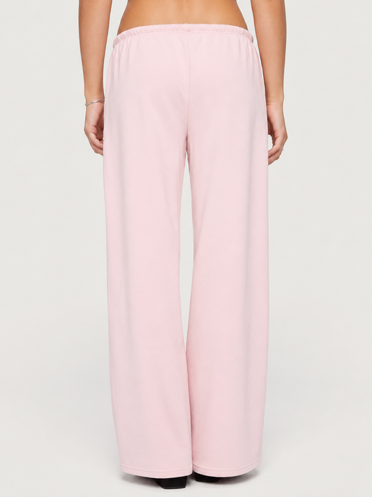 Bow Stack Heavyweight Sweatpants - Baby Pink