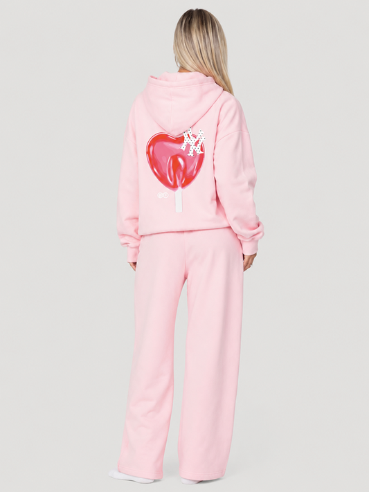 NY Lollipop Oversized Hoodie - Baby Pink