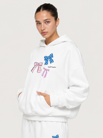 Bow Stack Oversized Hoodie - Coconut