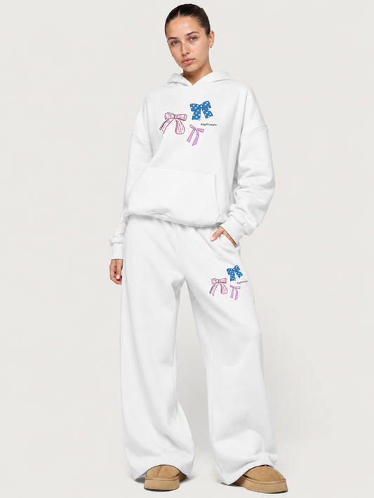 Bow Stack Oversized Hoodie - Coconut