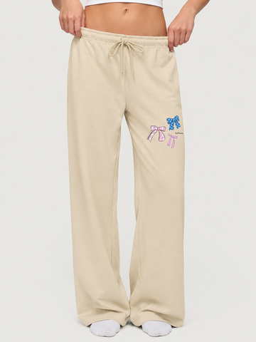 Bow Stack Heavyweight Sweatpants - Cream