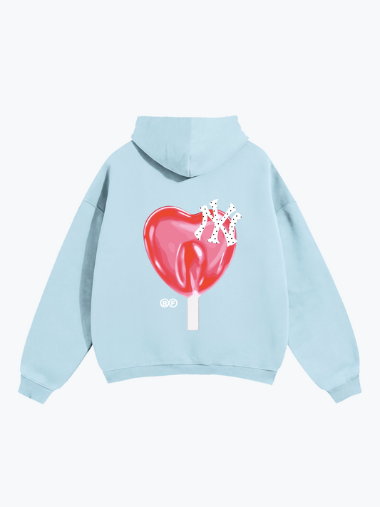 Boyfriender NY Lollipop oversized hoodie in Bluebell