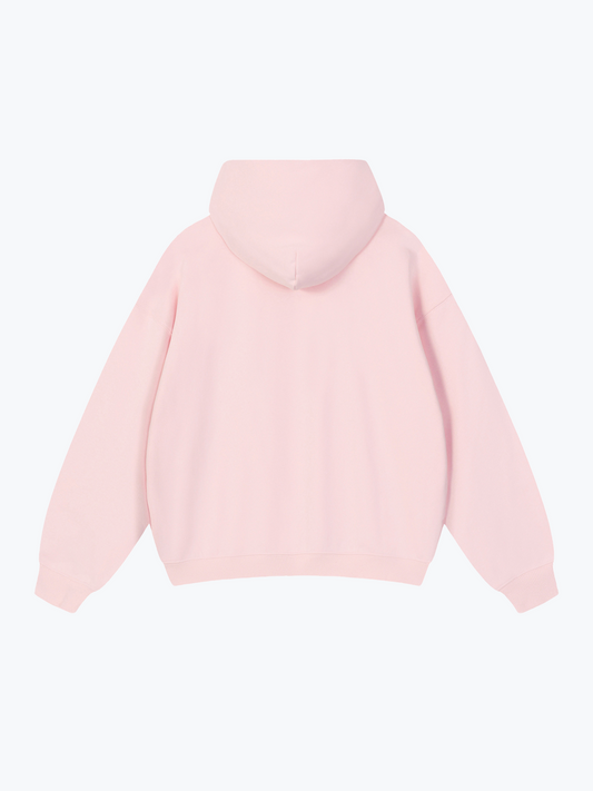 Bow Stack Oversized Hoodie - Baby Pink