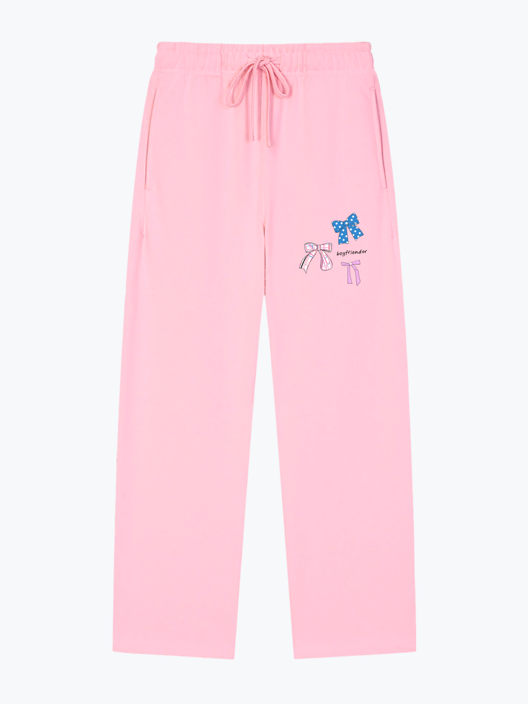 Boyfriender Bow Stack heavyweight sweatpants in Baby Pink