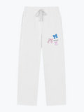Boyfriender Bow Stack heavyweight sweatpants in Coconut, 430 GSM fleece