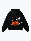 Boyfriender Cherry Spoon oversized hoodie in Jet Black