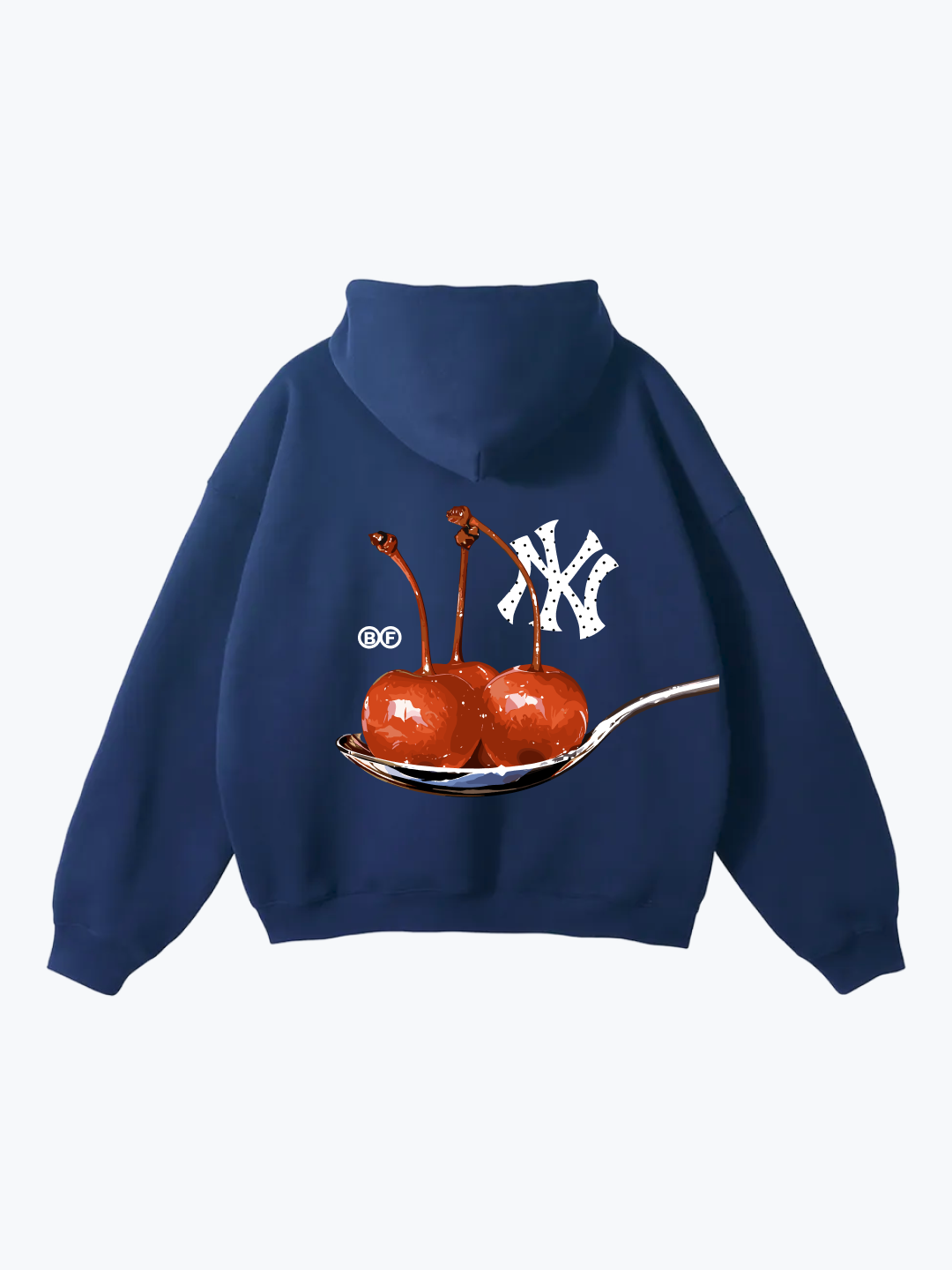 Boyfriender Cherry Spoon oversized hoodie in Navy