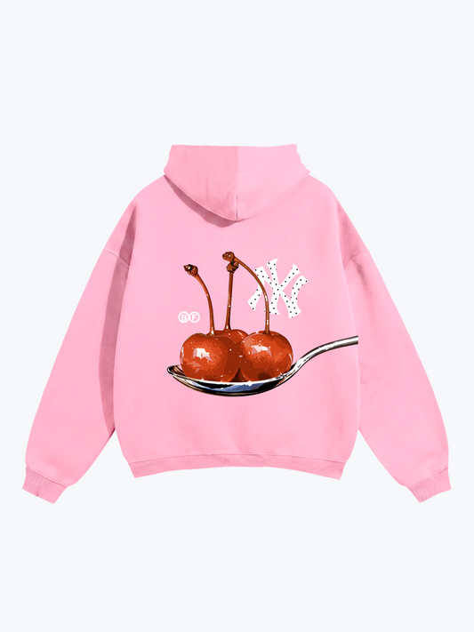 Boyfriender Cherry Spoon oversized hoodie in Baby Pink