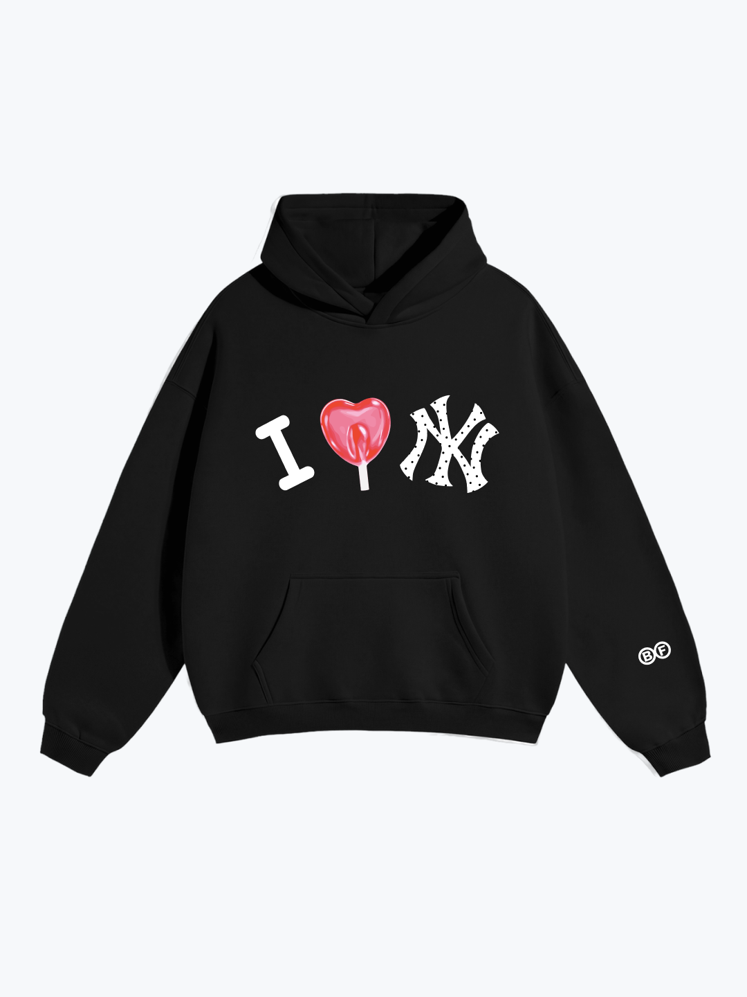 Boyfriender Big City Love oversized hoodie in Jet Black