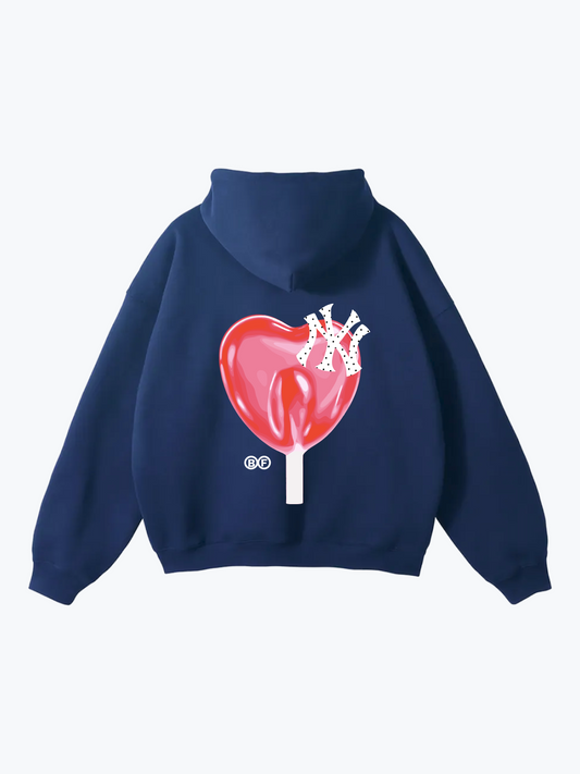 Boyfriender NY Lollipop oversized hoodie in Navy