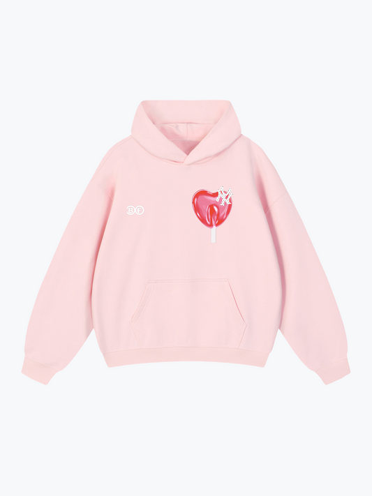 NY Lollipop Oversized Hoodie - Baby Pink