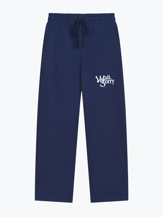 Boyfriender Wait Sorry heavyweight sweatpants in Navy